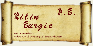 Milin Burgić vizit kartica